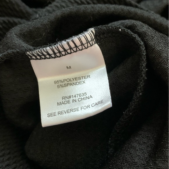 Romeo + Juliet Couture Black Textured Shift Dress Tie Belt Long Sleeve Medium - Picture 6 of 11